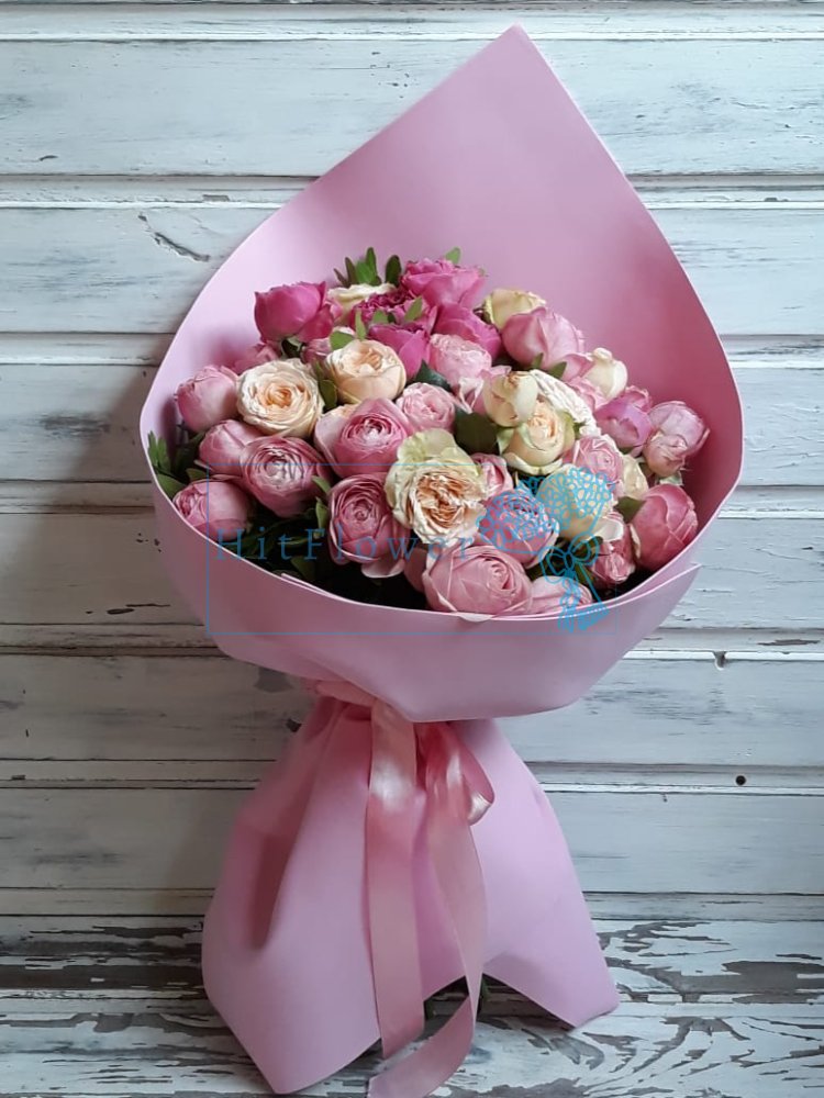 Букет цветов из: Розы и Альстромерии